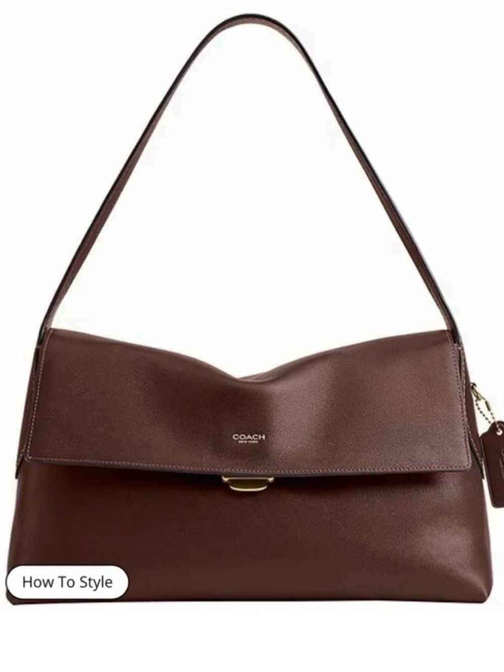 Authentic Coach Chelsea 36 Brown Leather Shoulder Bag.